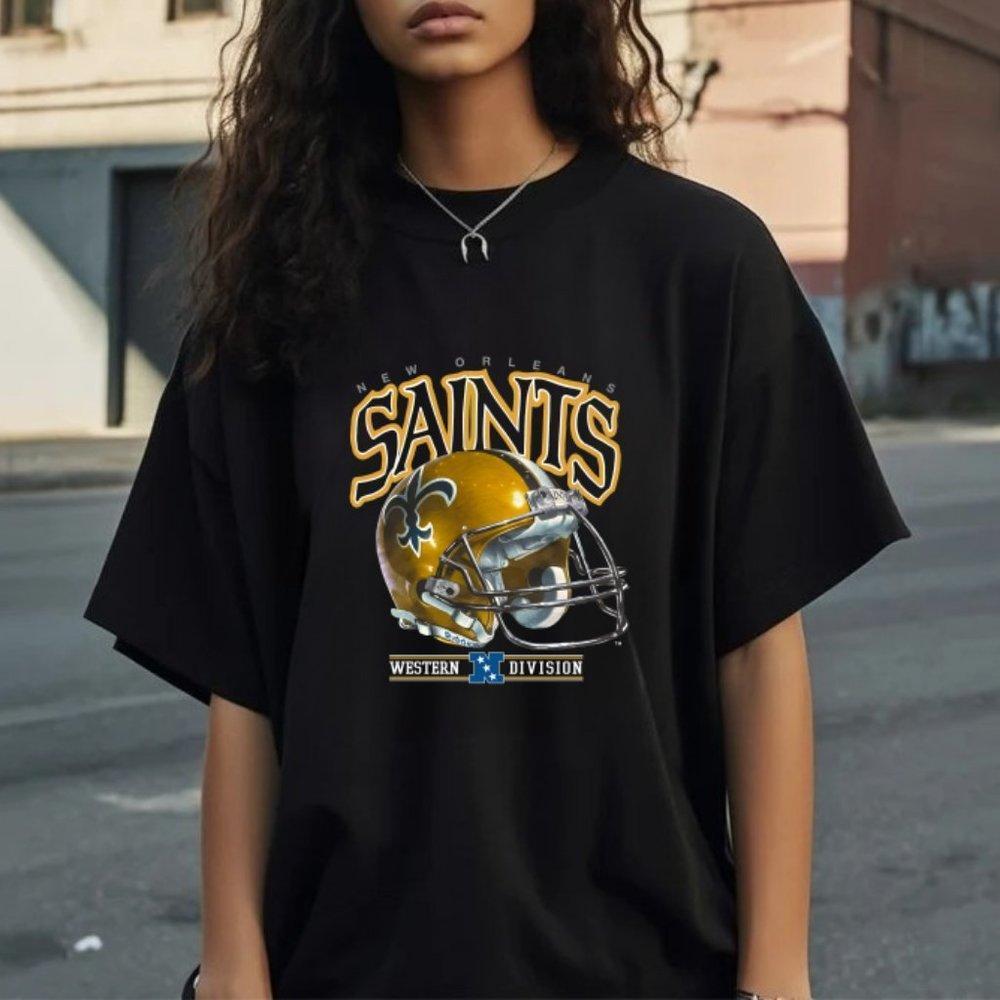 New Orleans Saints Black Shirt, Football Design Saints Cotton Tshirt